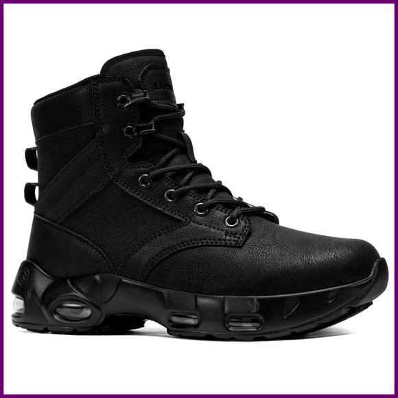 Non-Slip Work Boots Side Zipper Cushioned Sole Comfort Hiking Shoes